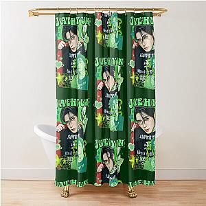 Jaehyun Neon Green Collage Bold Shower Curtain