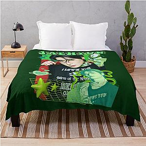 Jaehyun Neon Green Collage Throw Blanket