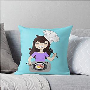 Jaiden animations making bacon and eggs for breakfast have fun, best selling Jaiden animations Throw Pillow