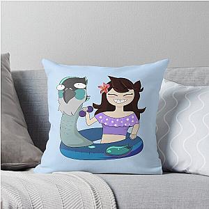 Jaiden Animations Swimming Pool Bird Saving Buoy Throw Pillow Summer Swimsuit