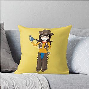 Jaiden Animations Cowboy Halloween Costumes and Her Bird Throw Pillow