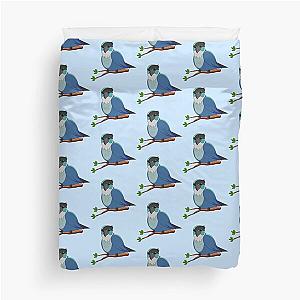 Jaiden animations cute bird on leaf, parrot watching you is funny on duvet cover.
