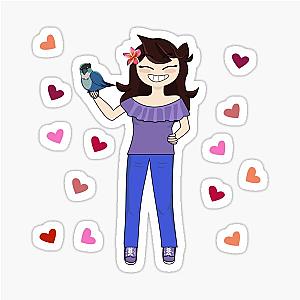 Jaiden animations and her bird watching you funny sticker