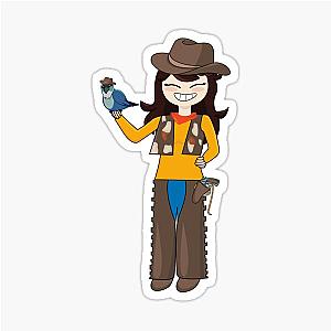Jaiden animations Halloween costumes and her bird a cute parrot watching you funny sticker
