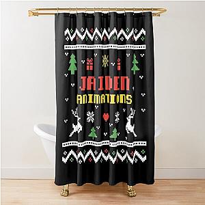 Jaiden animations christmas gift ugly lovely sweater, funny pixel artwork shower curtain