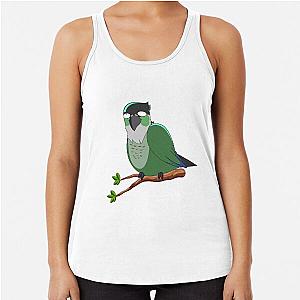 Jaiden Animations Green Cute Funny Eyes Bird Parrot Watching You Racerback Tank Top