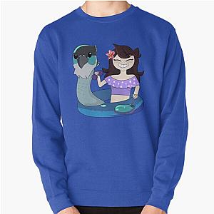 Jaiden animations cute bird swimming in pool wearing sunglasses saving Buoy Sweatshirt Swimsuit Pullover
