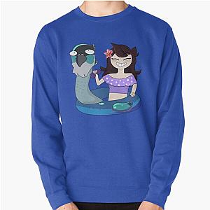 Jaiden Animations swimming pool wearing sunglasses bird saving buoy and having fun in summer swimsuit Pullover Sweatshirt