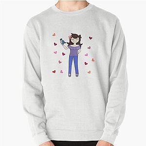 Jaiden Animations cute moments and pink hearts parrot watching you funny Pullover Sweatshirt
