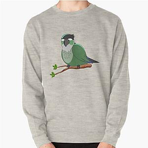 Jaiden animations green cute eyes bird on a leaf parrot watching pullover sweatshirt