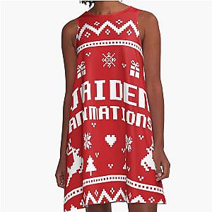 Jaiden Animations Christmas Gift White Ugly Lovely Sweater, 8-bit Art A-Line Dress