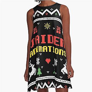 Jaiden animations christmas gift sweater, pixel artwork, 8 bit A-Line Dress