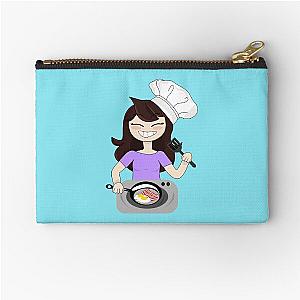 Jaiden animations making bacon and eggs for breakfast and having fun best selling Jaiden animations Zipper Pouch