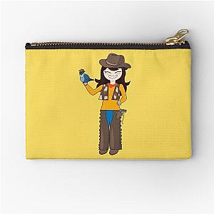 Jaiden Animations Cowboy Halloween Costumes And Her Bird Cute Parrot Watching Funny Zipper Pouch