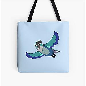 Jaiden animations cute flying bird parrot watching you All Over Print Tote Bag