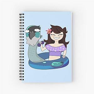 Jaiden animations swimming in a pool with sunglasses, bird saving a buoy and having fun in a summer swimsuit Spiral Notebook