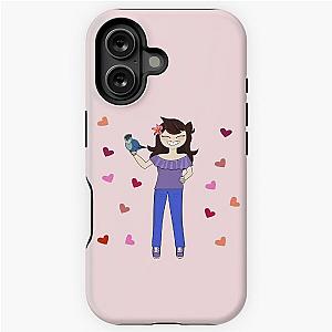 Jaiden Animations And Her Bird Parrot Watching You With Cute Moment Pink Hearts Funny iPhone Tough Case