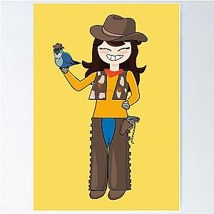 Jaiden Animations Cowboy Halloween Costumes and Her Bird Poster