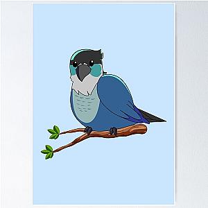 Jaiden Animations cute bird on a leaf parrot watches you funny Poster