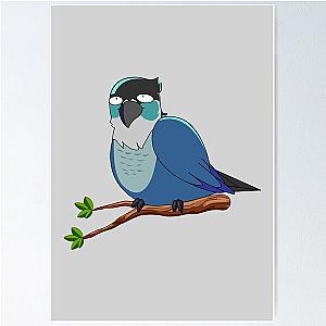 Jaiden animations cute funny eyes bird on a leaf parrot watching poster