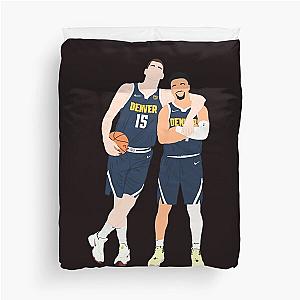 Nikola Jokic and Jamal Murray 2021-2022 Denver Nuggets Press Duvet Cover