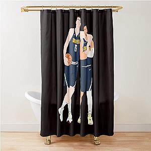 Nikola Jokic and Jamal Murray 2021 Denver Nuggets Press Shower Curtain