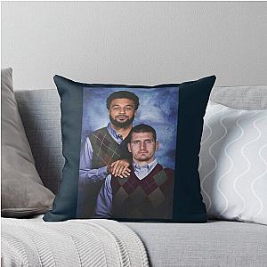 Nikola Jokic Jamal Murray Denver Nuggets Throw Pillow