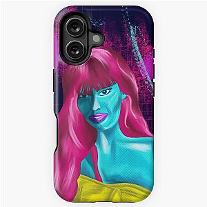 Alien woman with red hair grunge abstract hand drawn Jameela Jamil illustration iPhone case