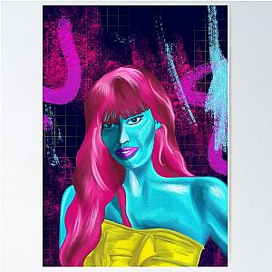 Alien Woman Red Hair Grunge Abstract Hand Drawn Jameela Jamil Illustration Poster