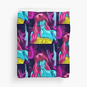 Alien woman with red hair grunge abstract hand drawn Jameela Jamil illustration Duvet Cover