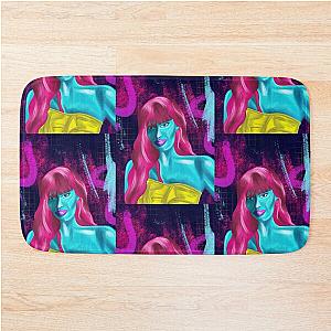 Alien woman with red hair Grunge abstract hand drawn Jameela Jamil bath mat