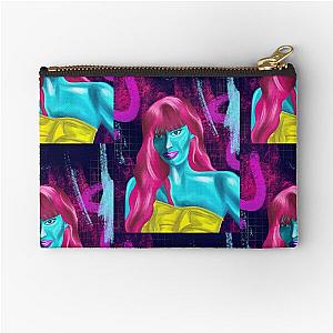 Alien Woman Red Hair Grunge Abstract Hand Drawn Jameela Jamil Zipper Pouch