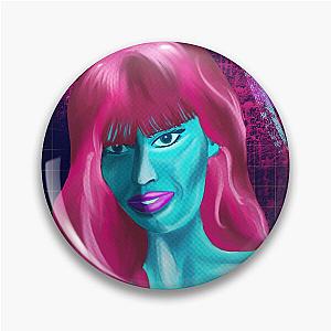 Alien woman with red hair grunge abstract hand drawn Jameela Jamil illustration Pin