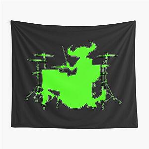 Jamiroquai Drums Silhouette Green Summer Vibe Tapestry