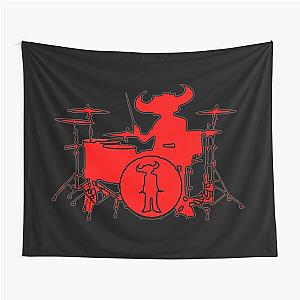 Jamiroquai Playing Drums Red Summer Vibe Tapestry