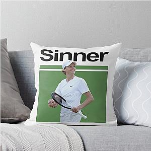 Jannik Sinner Tennis Digital Throw Pillow