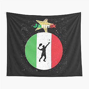Jannik Sinner Tennis Tapestry
