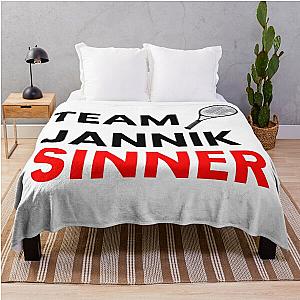 Team Jannik Sinner Throw Blanket for Tennis Enthusiast