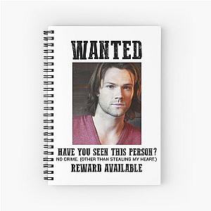 wanted: jared padalecki Spiral Notebook