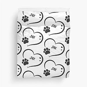 JAX pet dog or cat name in a heart with a paw, great gift for dog or cat owners Duvet Cover