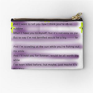 TERRIFIED BY JAZMIN BEAN LYRICS Zipper Pouch