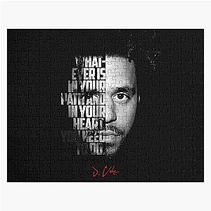 Black and white J Cole quote. Jigsaw Puzzle