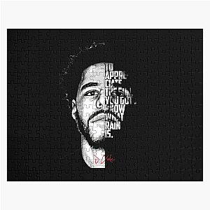 Black and white J Cole quote. Jigsaw Puzzle