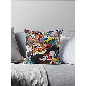 J cole collage Throw Pillow