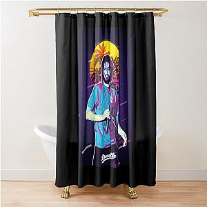 J Cole Retro Art Shower Curtain