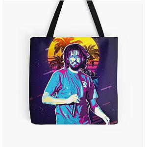 J Cole Retro Art All Over Print Tote Bag