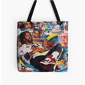 J cole collage All Over Print Tote Bag