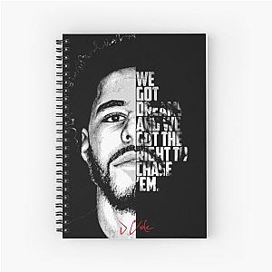 Black and white J Cole quote. Spiral Notebook