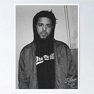 Black and White J. Cole Photo Signature Poster