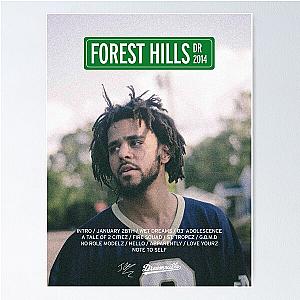 J Cole – 2014 Forest Hills Drive - Tracklist Poster Poster